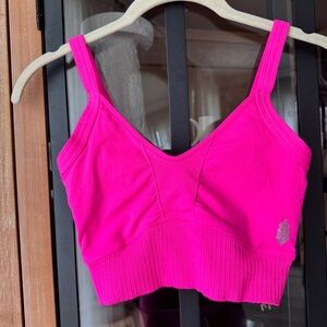 FP Movement Good Karma Scoop Neck Sports Bra criss cross back malibu neon tank